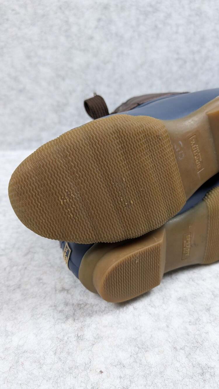 Sperry Women's Saltwater 2-Eye Leather Duck Boots Blue Brown 7.5 - Picture 9 of 10